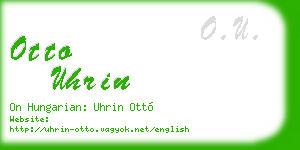 otto uhrin business card